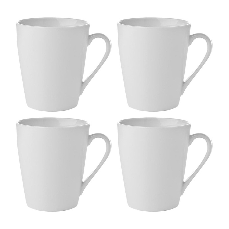 Porcelain Delta-Coupe dia.3.25″ h:3.75″ 9 oz. Round White Porcelain Mug (Set of 4)
