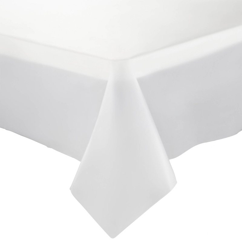 White Rectangular Disposable Plastic Tablecloths (54″ x 108″)