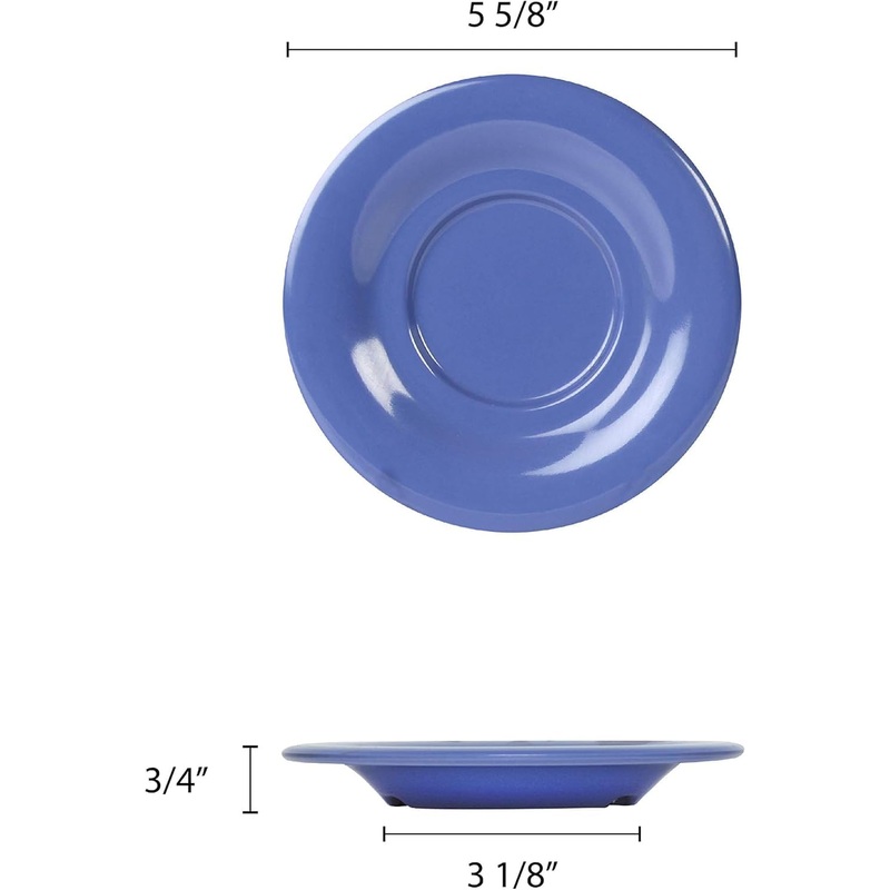 5-1/2 Saucer Melamine Set of 12 for Bouillon Cup/Mug Cup – Dishwasher Safe Break-Resistant Appetizer Dessert Plates Coffee Cup Saucers Drinkware Home Cafe Restaurants