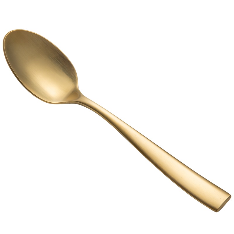Bon Chef S3000G Manhattan 6 1/2″ 18/10 Extra Heavy Weight Gold Stainless Steel Teaspoon – 12/Pack