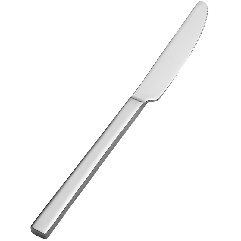 Bon Chef S3811 Milan 9 1/8″ 13/0 Stainless Steel Extra Heavy Solid Handle Dinner Knife – 12/Pack