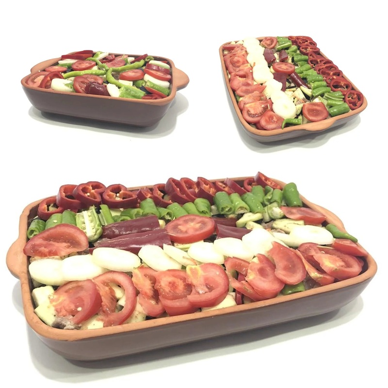 Rectangle Clay Oven Cooking Pot, Glazed Inner Glazed Tray, 11 in