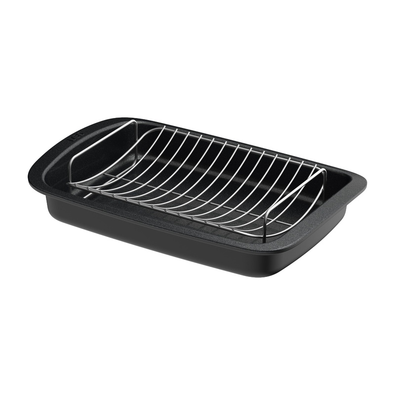 BergHOFF Leo Graphite Nonstick Recycled Cast Aluminum Roaster with Removable Rack 16.5″ X 11″ X 2.75″