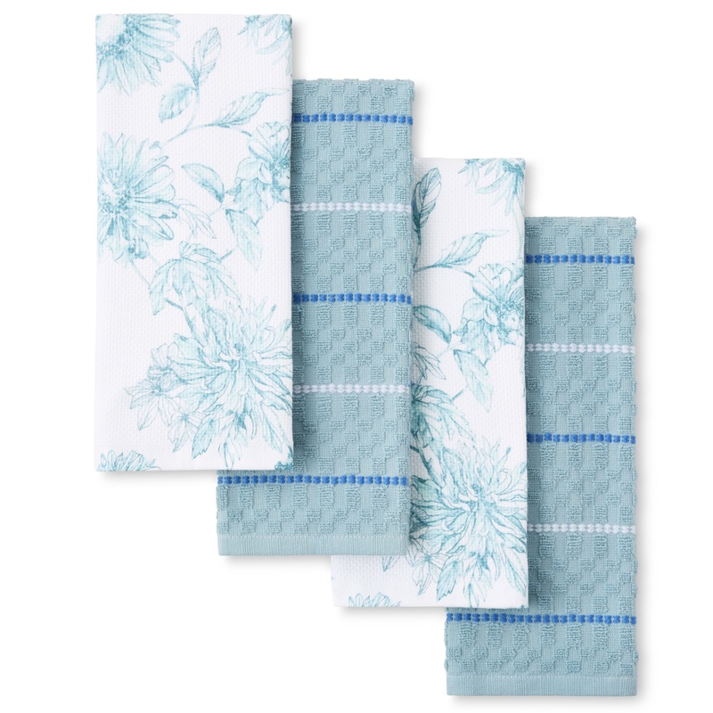 Botanical Floral Kitchen Towel Set of 4
