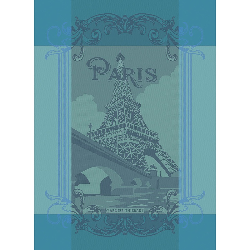Garnier Thiebaut Paris Seine Turquoise Jacquard Kitchen Towel
