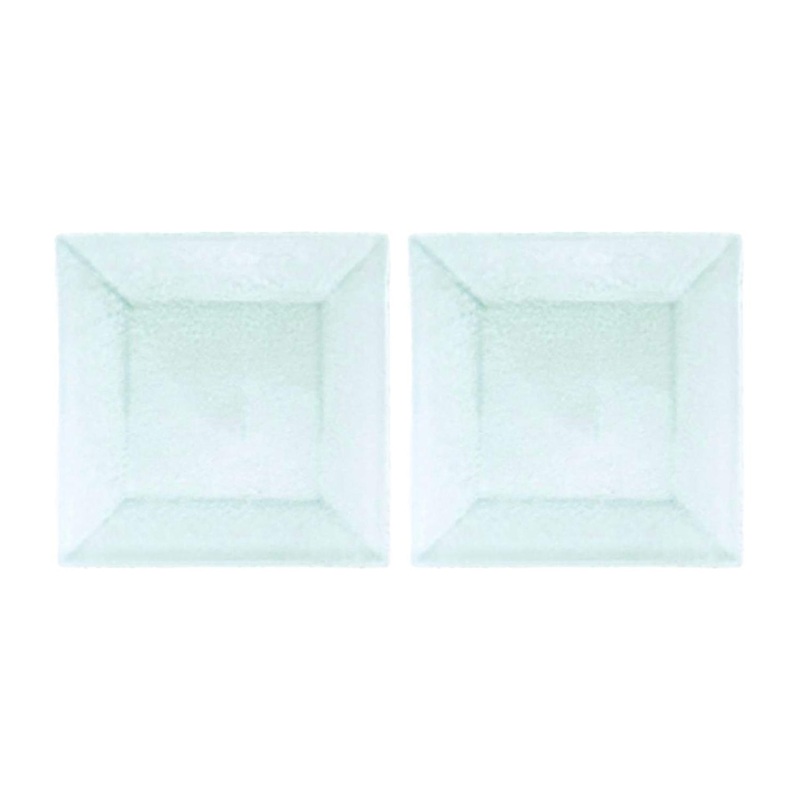 Glass Dinnerware 7.75″ x 7.75″ Square Clear Glass Plate (Set of 2)