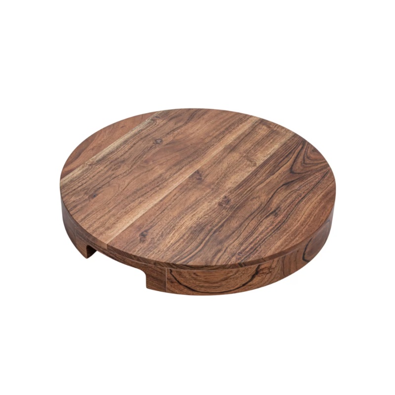 Pedestal with Handles – Acacia Wood (15″)