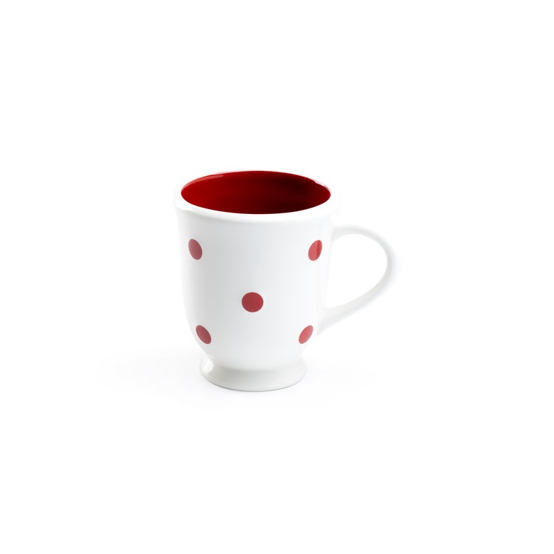 Polka Dots Mug – Red on White