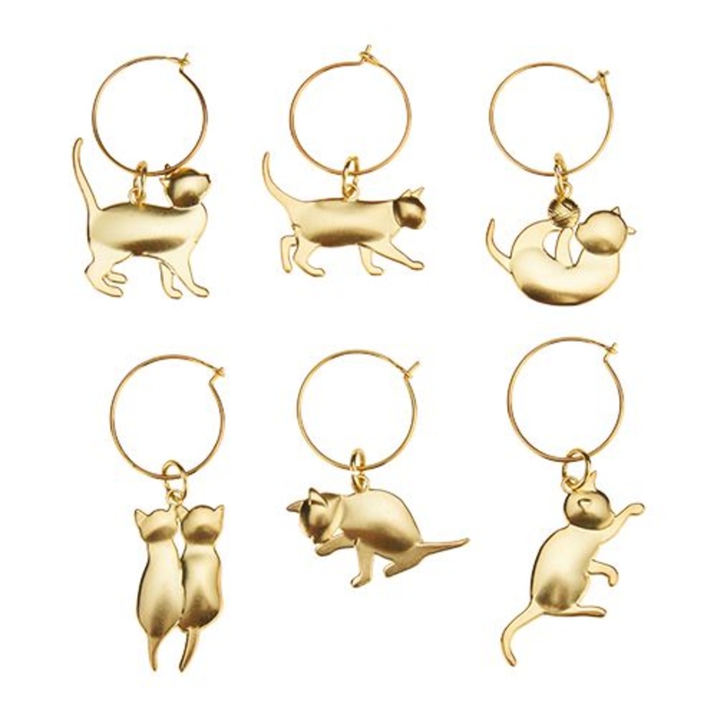 Wine Charms – Gold Cat