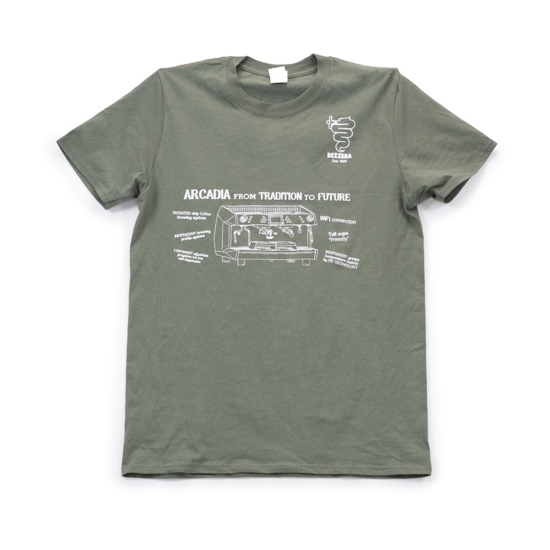 Bezzera Machine Drawing Green T-Shirt – Size L