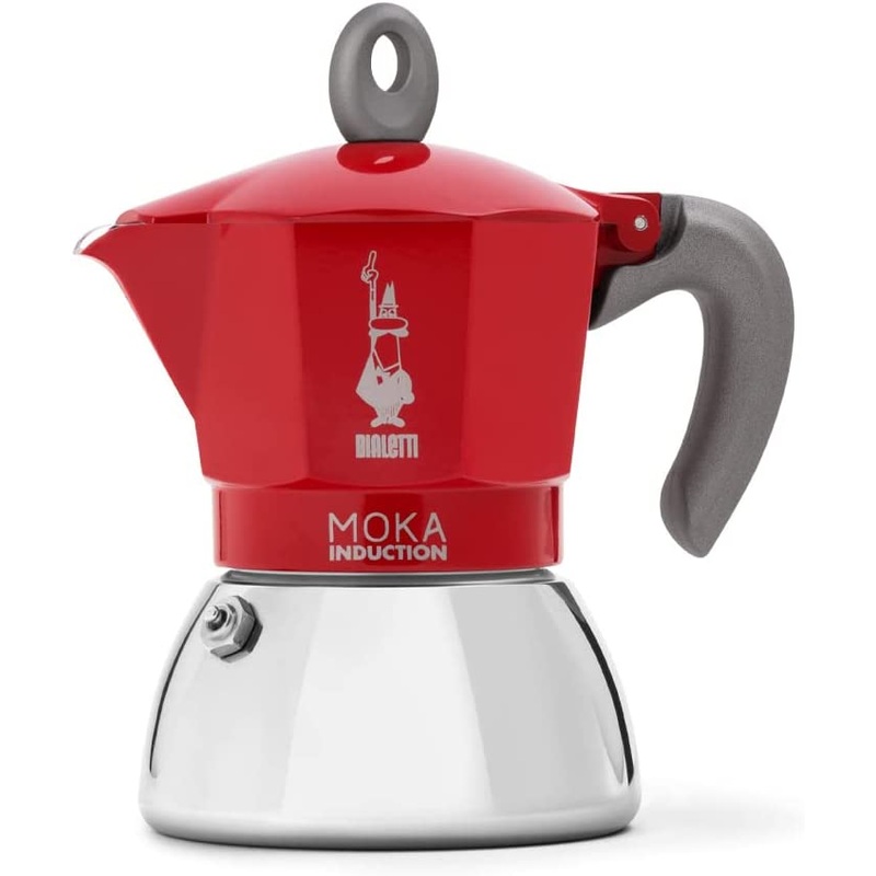Bialetti Moka Induction Stovetop Espresso Maker 4 Cups – Red