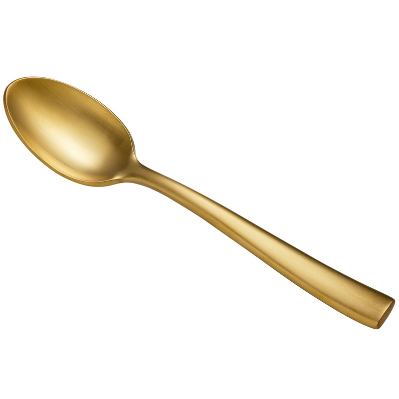 Bon Chef S3000GM Manhattan 6 1/2″ 18/10 Extra Heavy Weight Matte Gold Stainless Steel Teaspoon – 12/Pack