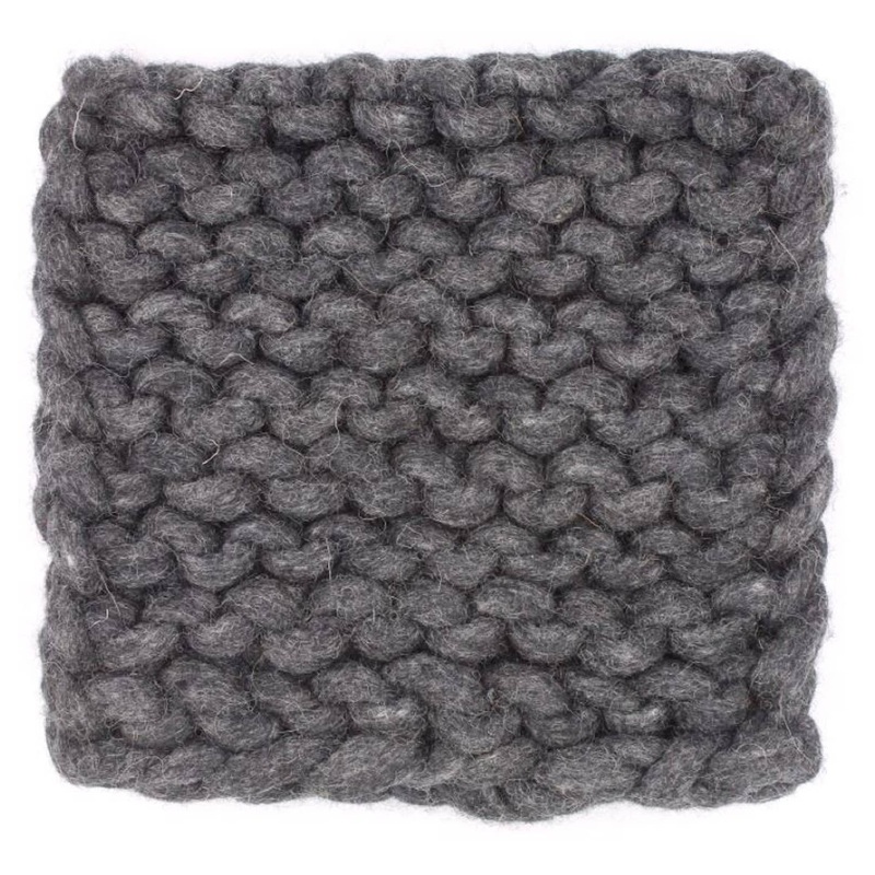Chain Knitted Trivet Charocal 8×8 Wool