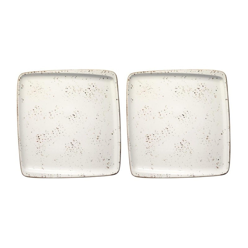 Grain 8.5″ x 8″ Square Decorated Porcelain Plate (Set of 2)