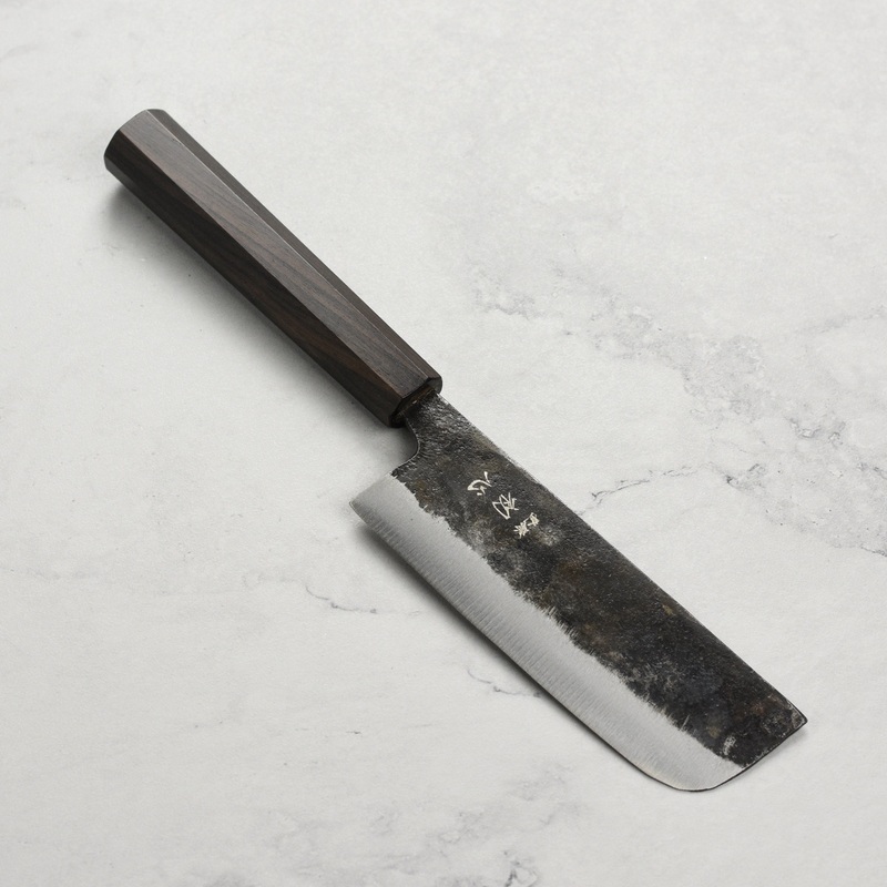 Hatsukokoro Kurogane Aogami #2 Kurouchi 4.7″ Ko-Nakiri