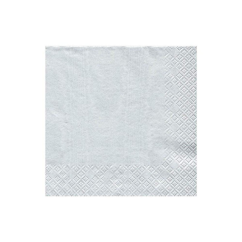 Moir Paper Cocktail Napkins in Platinum – Pkg/20