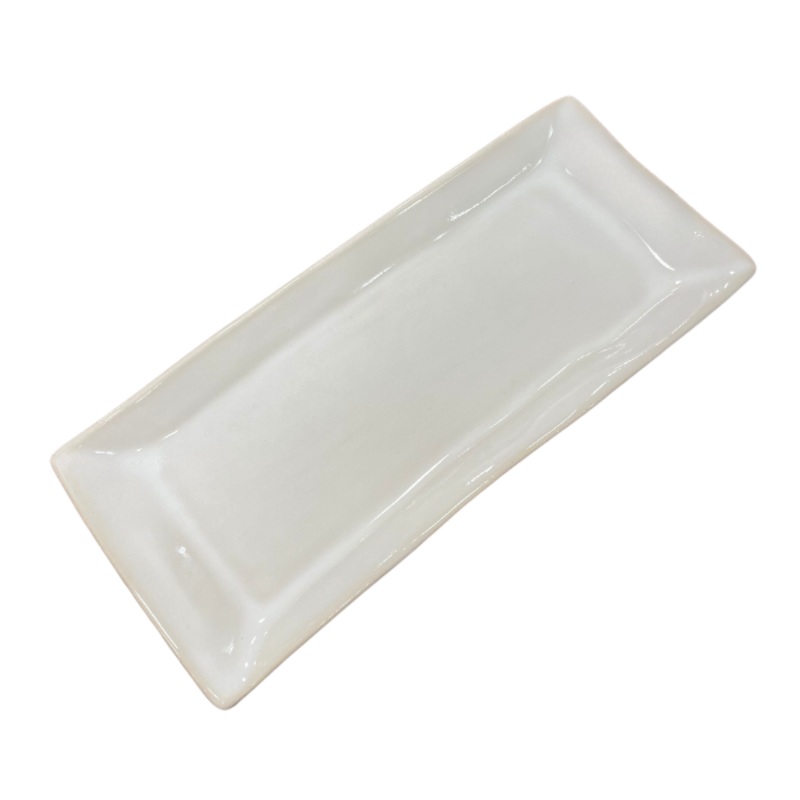 Oblong Stoneware Platter, Small White