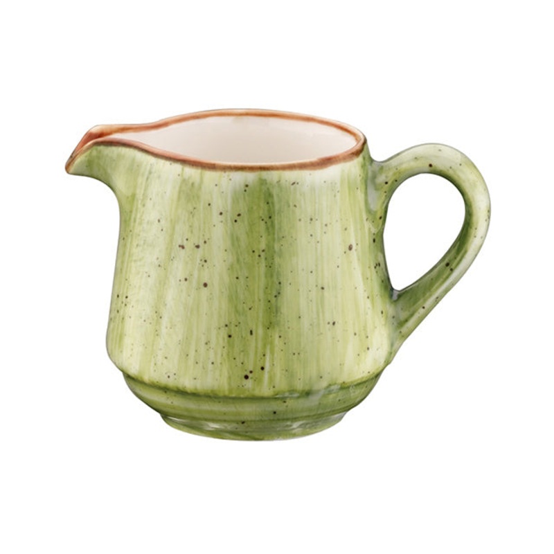 Therapy dia.1.75″ h:2″ 3 oz. Round Green Porcelain Creamer