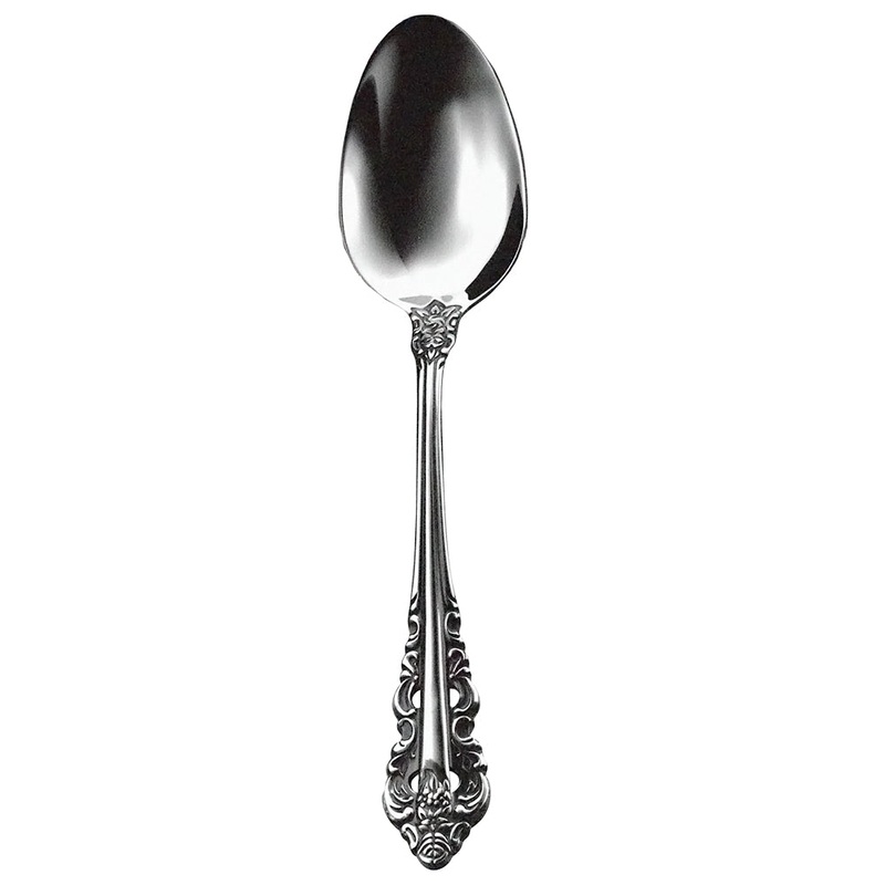 Walco 6807FS Classic Baroque 6 15/16″ 18/10 Fieldstone Finish Stainless Steel Extra Heavy Weight Dessert Spoon – 12/Pack