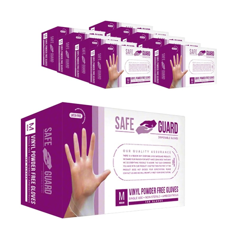 Safeguard Vinyl Disposable Gloves (Case of 1000) – Medium