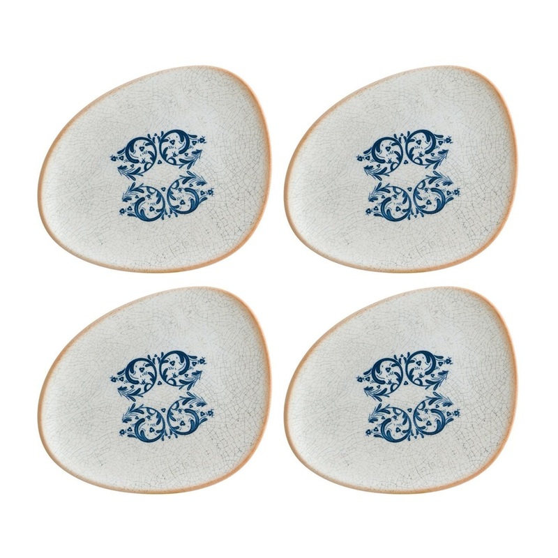 Viento 7.5″ x 6″ Organic Decorated Porcelain Plate (Set of 4)