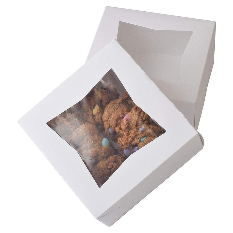 White Bakery Boxes with Windows – Auto Popup