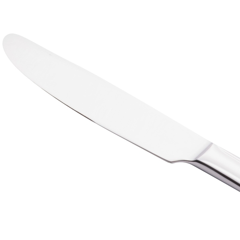 World Tableware 129 7922 Reflections 9″ 18/0 Stainless Steel Heavy Weight Solid Handle Dinner Knife with Fluted Blade – 12/Pack
