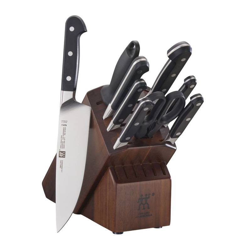 Zwilling Pro Stainless Steel 10-Piece Knife Block Set, Acacia