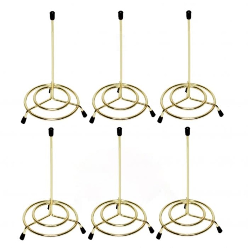 3-1/2″ x 6″ Check Spindle Iron Plated Gold Finished Set of 6 – Restaurant Check Spindle Receipt Holder Check Holders for Restaurants Eatery Bar and Cafe