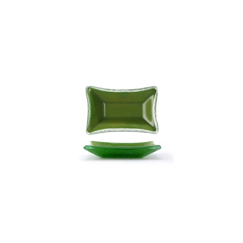 Glass Dinnerware 4.25″ x 2.5″ x h:0.5″ 1 oz. Rectangular Green Glass Ramekin (Set of 6)