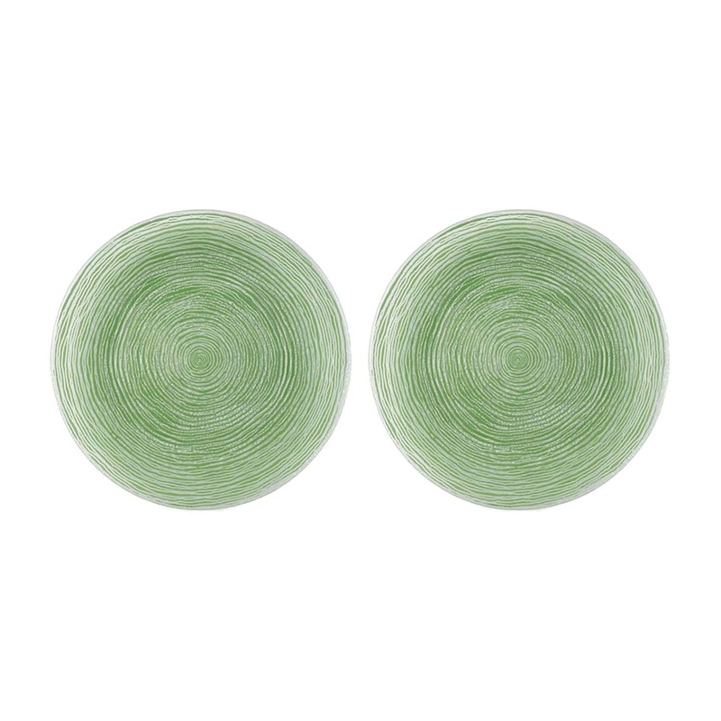 Glass Dinnerware dia.7.75″ Round Green Glass Plate (Set of 2)