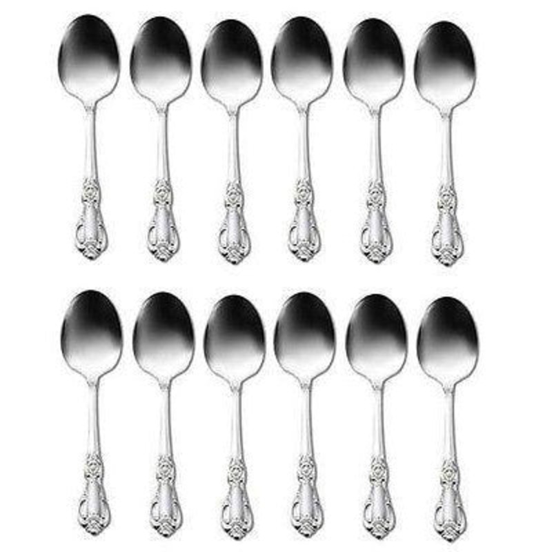Oneida Vanessa Set of 12 Round Bowl Soup / Sugar Spoons