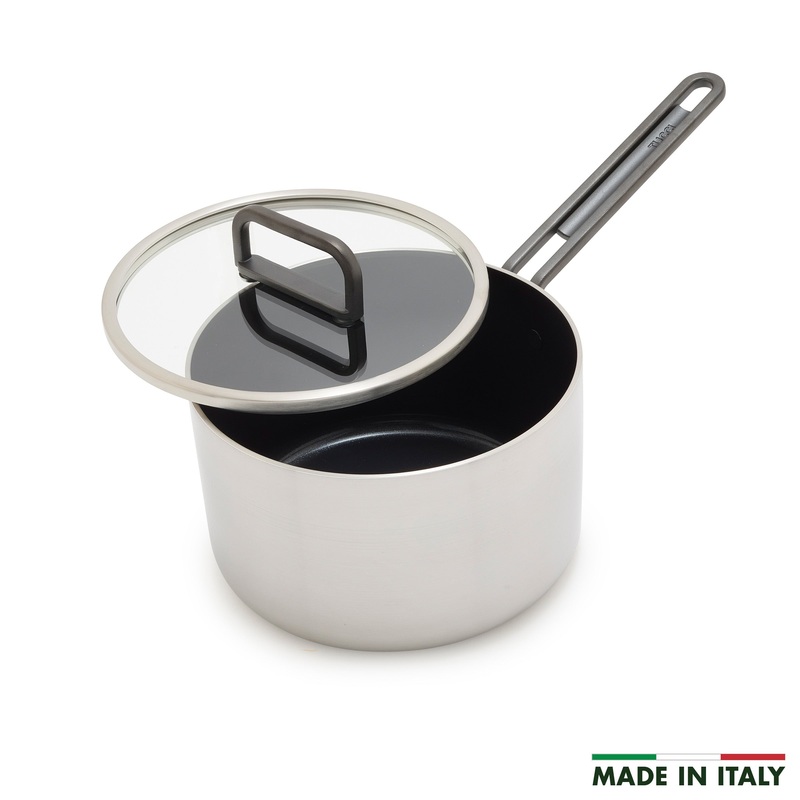 Stanley Tucci Stainless Steel Ceramic Nonstick 4-Quart Saucepan with Lid