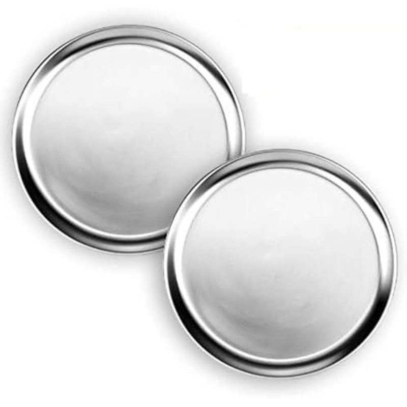 16 Pizza Tray Pan Wide Rim Aluminum Set of 2- Bakeware Round Pizza Pan Pizza Tray Baking Tray Round Baking Tray for Home Kitchen Pizzeria & Restaurants