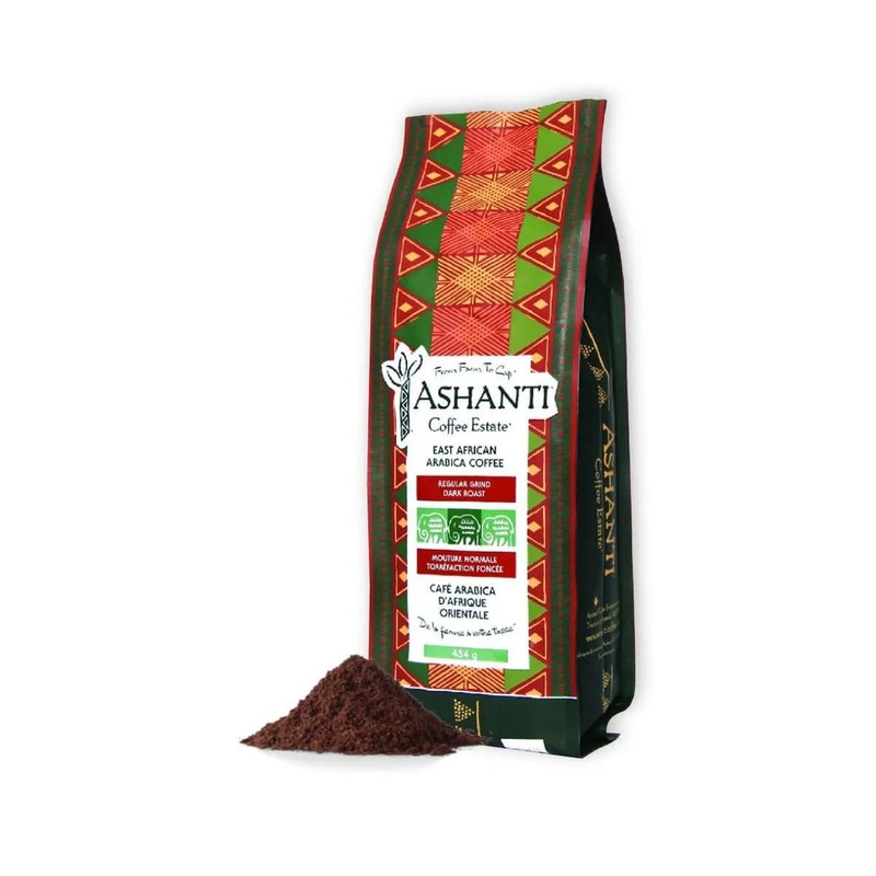Ashanti Artisan Coffee African Dark Roast Ground Coffee (1lb)
