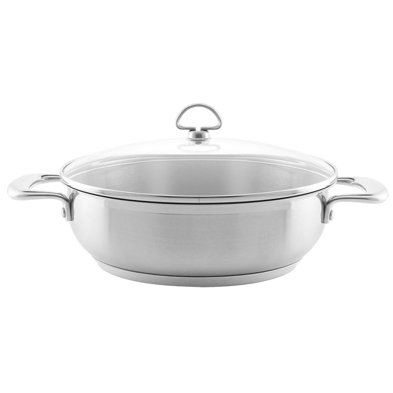 Chantal Induction 21 Steel 5 qt. Chef’s Pan w/ Glass Lid