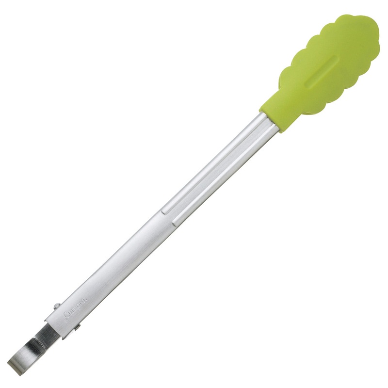 Cuisipro 12 Inch Stainless Steel Silicone Locking Tongs, Apple Green