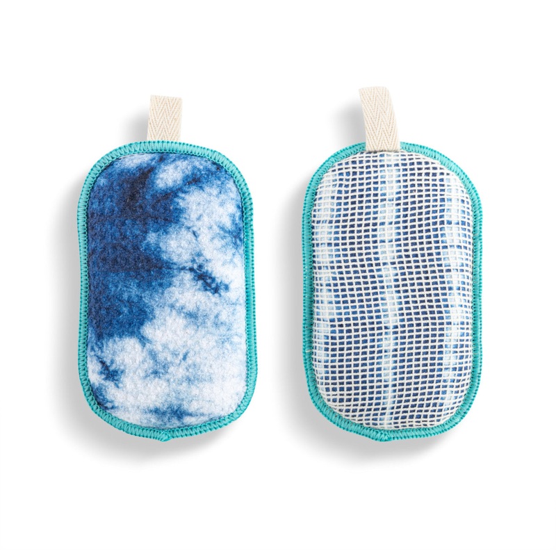 Indigo Absorbent Reversible Sponges Set of 2
