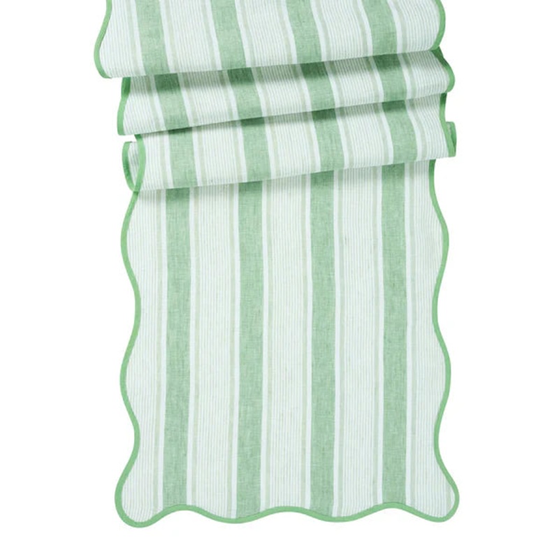 Juliska Cabana Stripe 18″x90″ Table Runner – Seagrass
