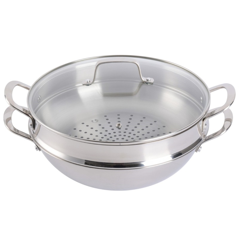 Martha Stewart Castelle 12″ Stainless Steel Essential Pan w/ Steamer