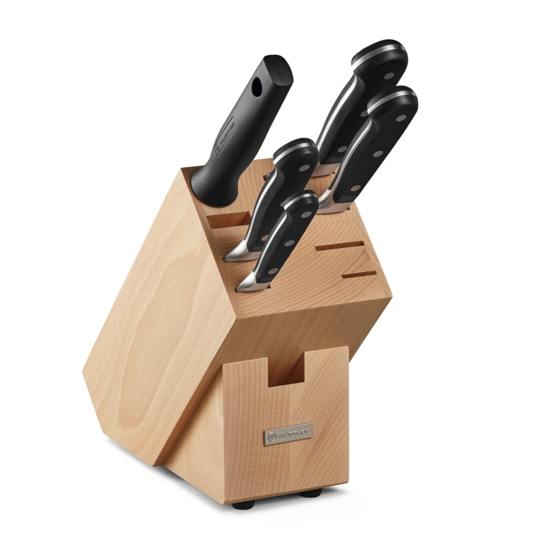 Wusthof Classic – 6 Pc. Knife Block Set, Beech Wood