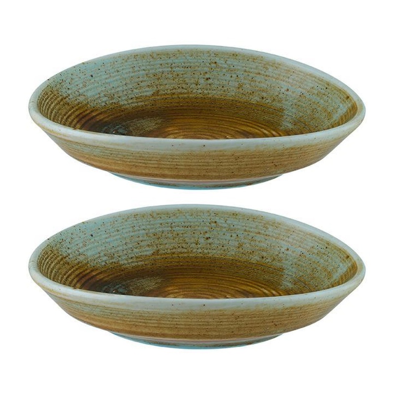 Coral 5.5″ x 5″ x h:1″ Oval Decorated Porcelain Platter (Set of 2)