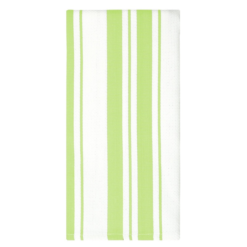 MU Kitchen 100% Cotton Basket Weave Stripe Dishtowel, 20 by 30-Inches