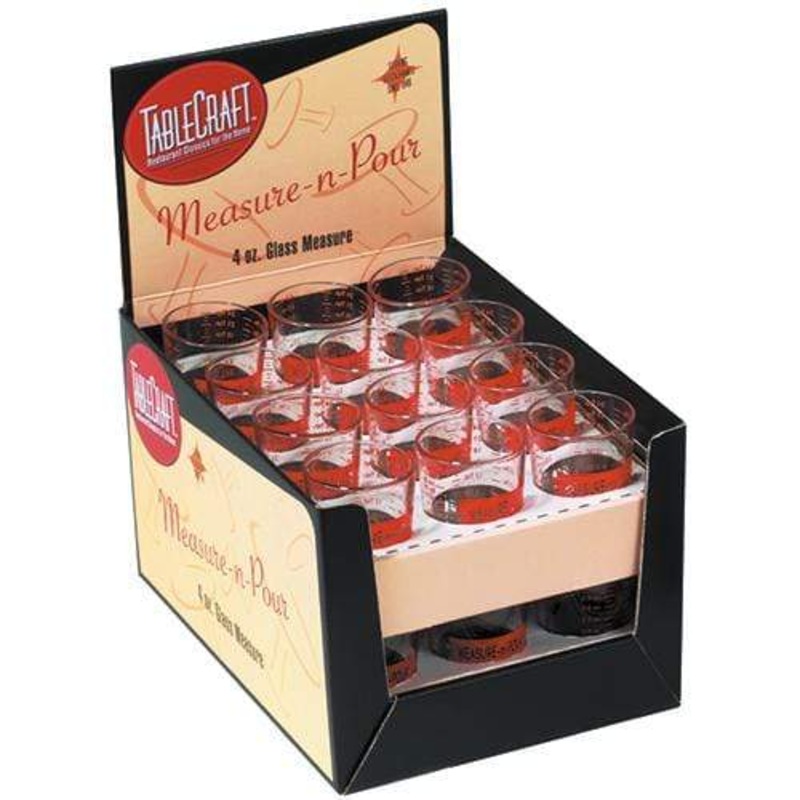 Tablecraft 4oz Glass Measure N’ Pour