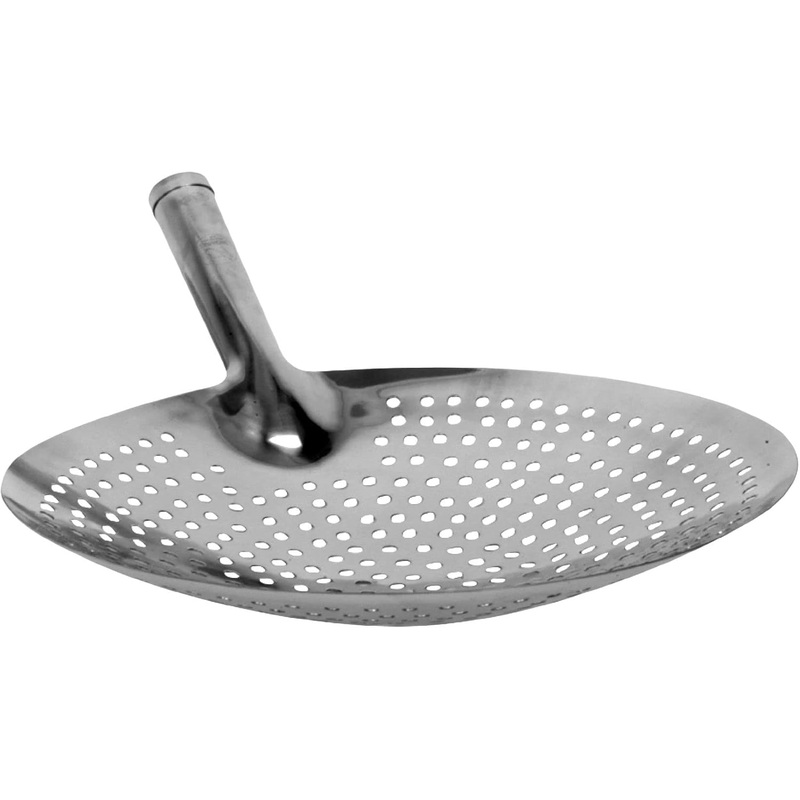 Oil Skimmer Stainless Steel Hole Size: 6mm – for Cooking and Frying Kitchen Utensils Wire Strainer Pasta Strainer Spoon Food Preparation Kitchen Strainer