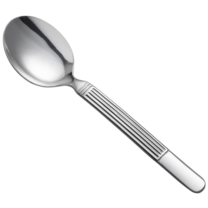 Oneida B986SDEF Athena 7 1/4″ 18/0 Stainless Steel Heavy Weight Oval Bowl Soup / Dessert Spoon – 12/Pack