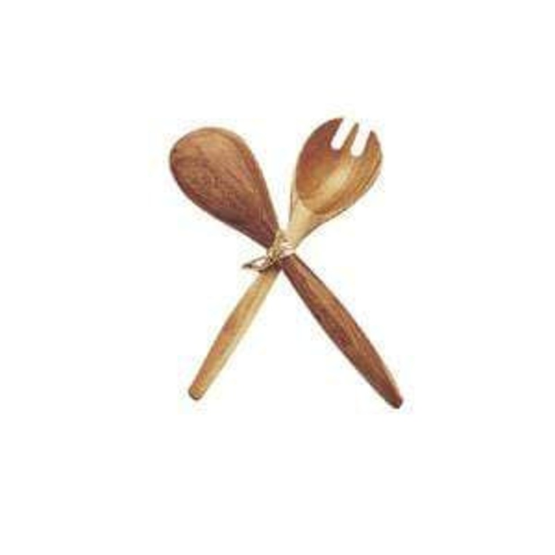 Pacific Merchants 10in Acacia Wood Fork & Spoon Set