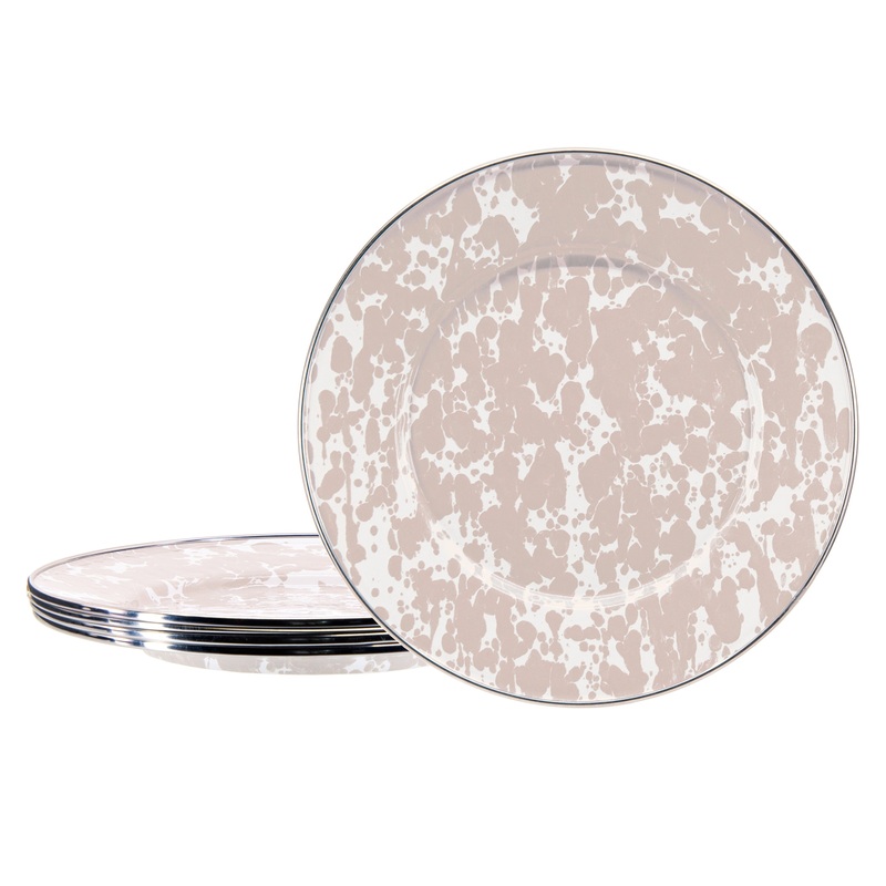 Taupe Swirl Sandwich Plates – Set of 4
