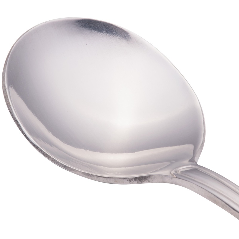 Walco 6612 Saville 6 1/4″ 18/0 Stainless Steel Heavy Weight Bouillon Spoon – 12/Pack