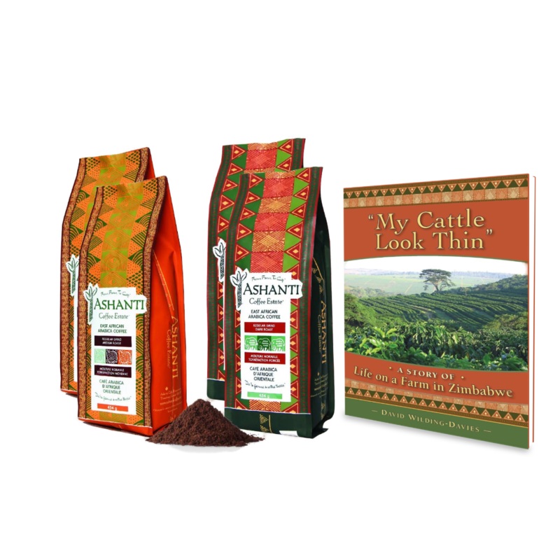 Ashanti Artisan African Ground Coffee Variety Pack (4lb) + Book From Ashanti Owner